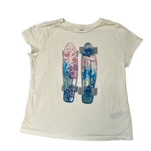 Old Navy Palm Tree Skateboard Graphic Tee Size 14/16